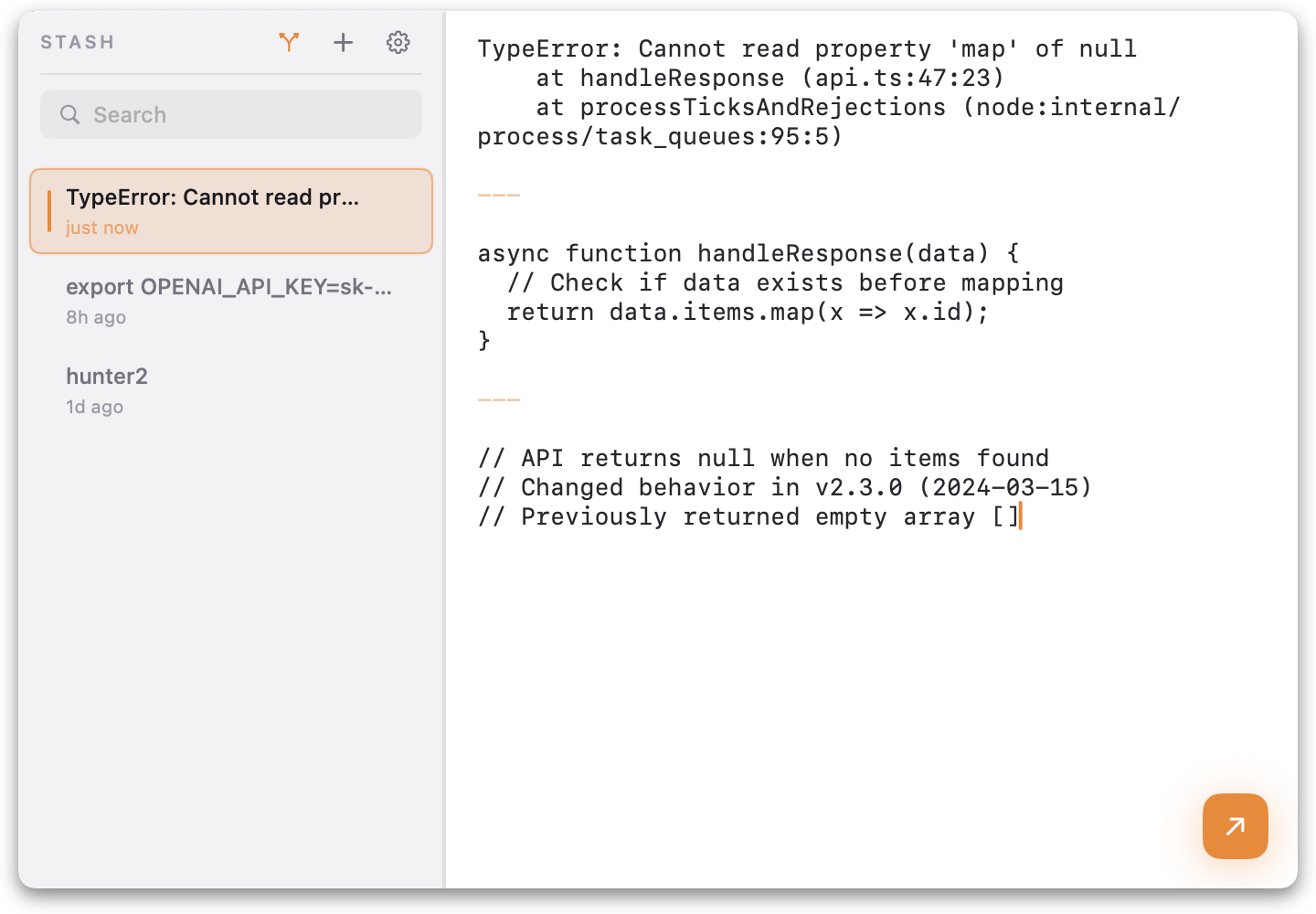 Stash in light mode after merging